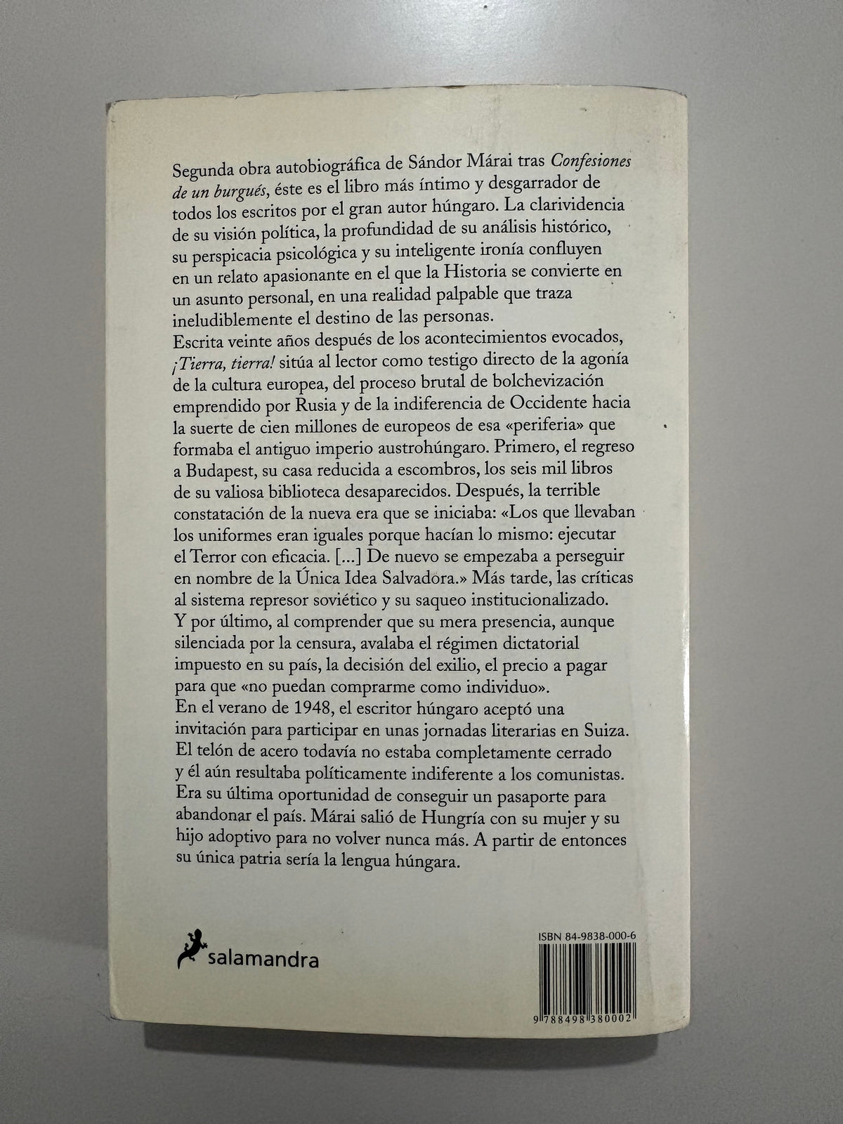 ¡Tierra, tierra! – Sándor Márai