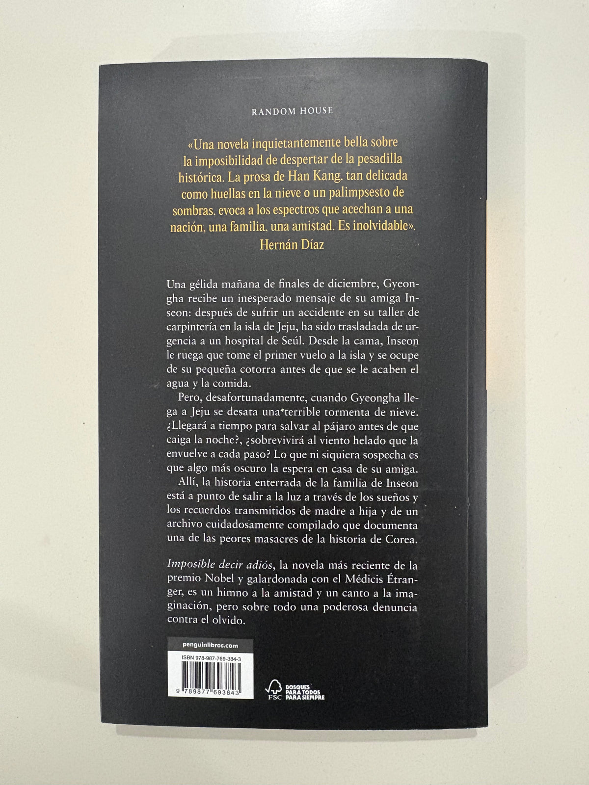 Imposible decir adiós – Han Kang