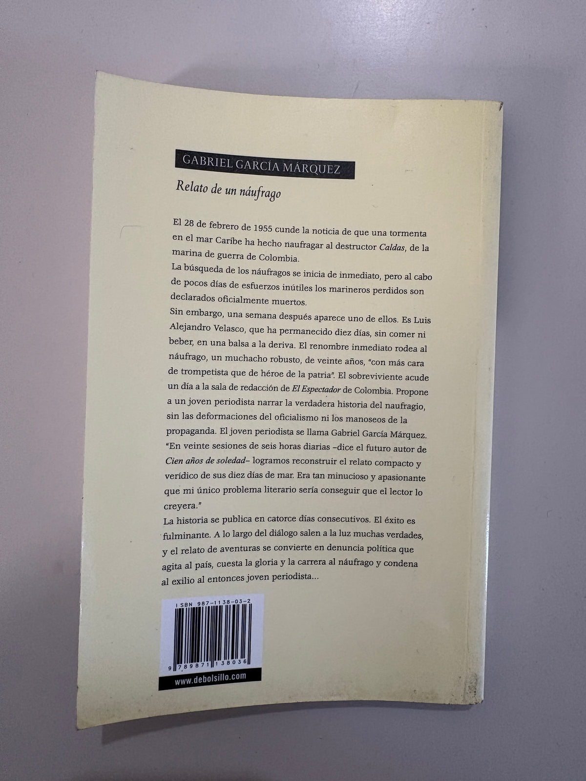 Relato de un náufrago – Gabriel García Márquez